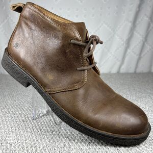 Born Bismark Chukka Boot Lace Up Pull Tab Dark Brown Leather Men's Size 13